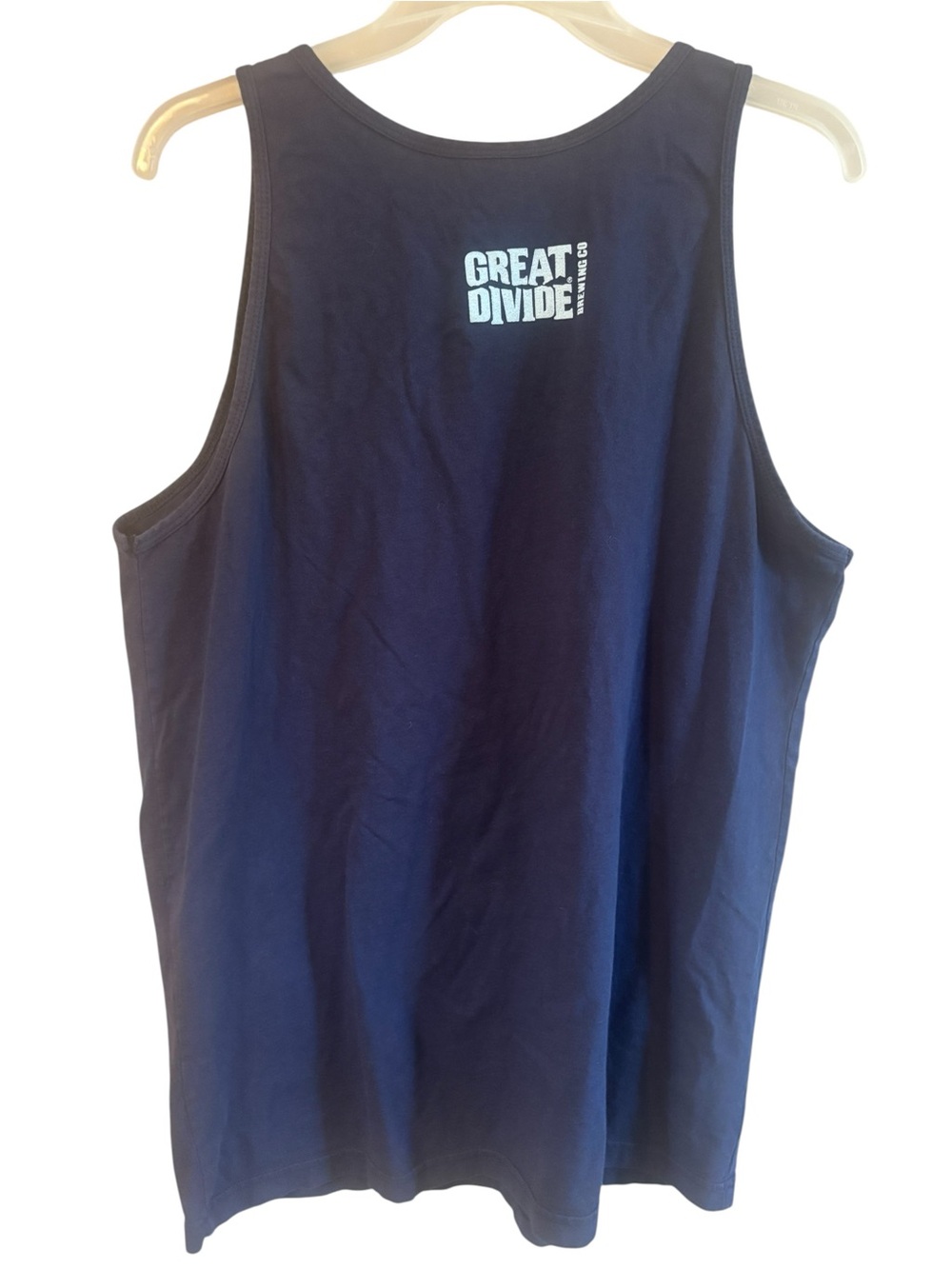 Great Divide Brewing Tank Top Medium Navy Blue w/Light Blue Logo Denver Colorado - Picture 2 of 13